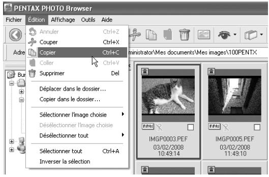 PENTAX PHOTO LABORATORY - Déplacement/copie de fichiers image - 1