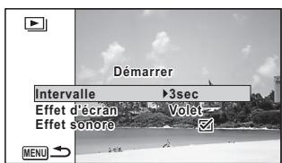 PENTAX OPTIO W90 - Réglage des conditions du diaporama - 1