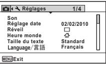 PENTAX OPTIO W90 - Utilisations des menus - 4