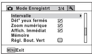 PENTAX OPTIO W90 - - [Mode Enregistr] Menu 3 - 1