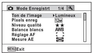 PENTAX OPTIO W90 - Appuyez sur le bouton de navigation () . - 1