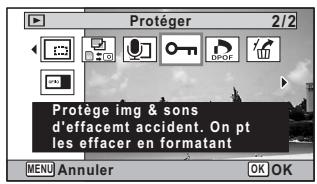PENTAX OPTIO W90 - Protection des images et des fichiers son contre la suppression (Protégger) - 1