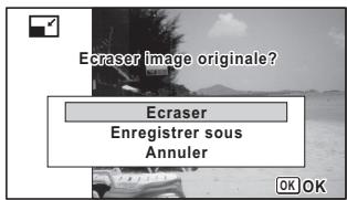 PENTAX OPTIO W90 - Utilisez le bouton de navigation ( ) pour selectionner [Ecraser] ou [Enregistrer sous]. - 1