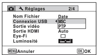 PENTAX OPTIO W90 - Appuyez sur le bouton de navigation (▶). Un menu dérouulant apparaît. - 1