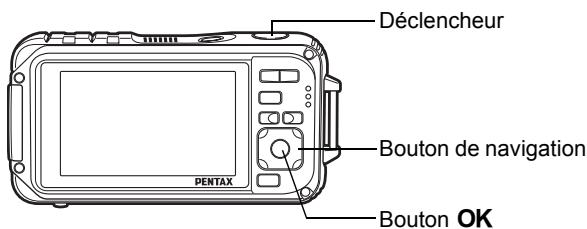 PENTAX OPTIO W90 - Prise de vue à l'aide de la télécommande (En option) - 1