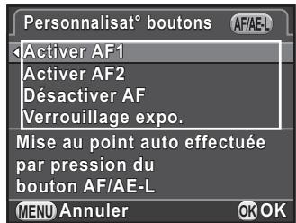 PENTAX K-30 - Réglage du AF/AE-L fonctionnement du bouton - 1
