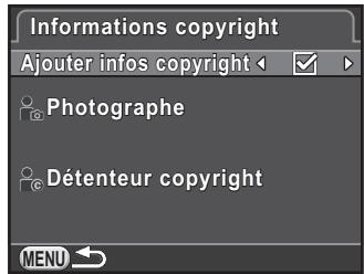 PENTAX K-30 - Réglage des informations sur le photographe - 2