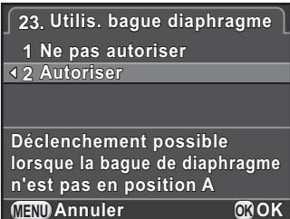 PENTAX K-30 - Utilisation de la bague du diaphragme - 1