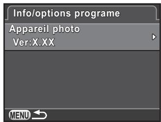 PENTAX K-30 - Sélectionnez [info/options programme] dans le menu [préférences 3] et appuyez sur le bouton de navigation (▶). - 1