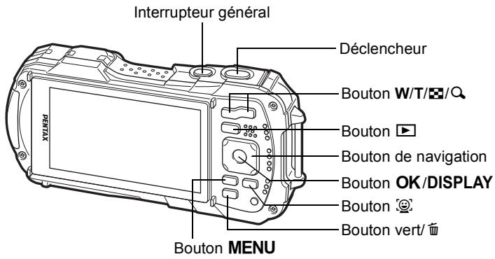 PENTAX OPTIO WG-2 GPS - Noms des éléments fonctionnels - 1