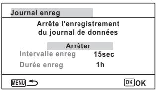 PENTAX OPTIO WG-2 GPS - Arrêter l'enregistrement d'un journal - 1