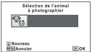 PENTAX OPTIO WG-2 GPS - Appuyez sur le bouton 😊 de l'écran d'état de l'enregistrement en mode 🎨 (Animaux domestiques). - 1
