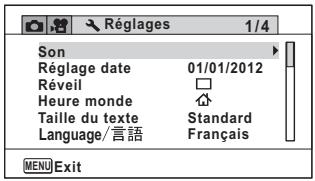 PENTAX OPTIO WG-2 GPS - - [Réglages] - Menu 1 - 1