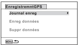 PENTAX OPTIO WG-2 GPS - Utilisez le bouton de navigation (▲▼) pour sélectionner [Journal enreg] et appuyez sur le bouton de navigation (►). - 1