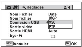 PENTAX OPTIO WG-2 GPS - Réglage du mode de connexion USB - 2