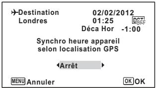 PENTAX OPTIO WG-2 GPS - Utilisez le bouton de navigation (◀▶) pour passer de [Oui] à [Arrêt]. - 1