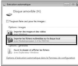 PENTAX OPTIO WG-2 GPS - Cliquez sur [Importer les fichiers multimédias sur le disque local]. - 1