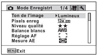 PENTAX OPTIO WG-2 GPS - Menu [Mode Enregistrt] - 1