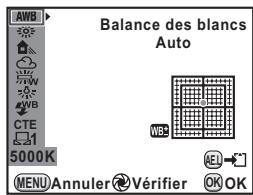 PENTAX 645D - Utilisez les touches  pour selectionner la balance des blancs. - 1