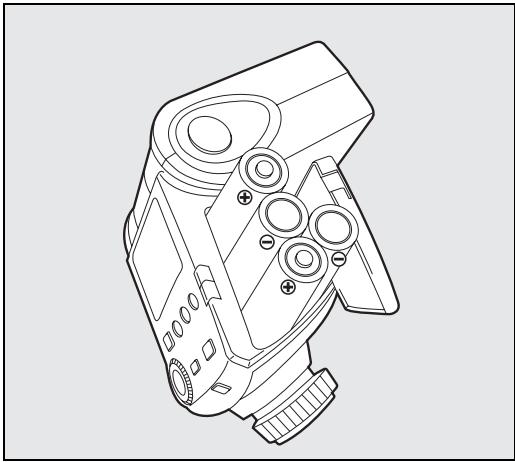 PENTAX AF 360 FGZ - Mise en place des piles - 2