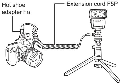 PENTAX AF 360 FGZ - ■ Raccordement de l'AF360FGZ avec une rallonge - 1