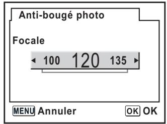 PENTAX K100D SUPER - Utilisez le bouton de navigation (☐) pour régler le paramètre [Focale]. - 1