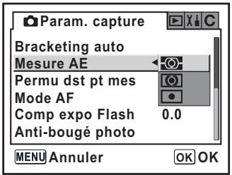 PENTAX K100D SUPER - Sélection de la méthode de mesure - 1