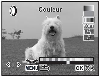 PENTAX K100D SUPER - Si vous sélectionnez [Couleur], tournez la molette de zoom pour choisir la couleur du filtre. - 1