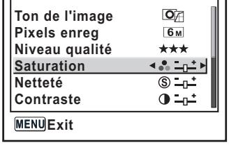 PENTAX K100D SUPER - Réglage de la saturation/de la netteté/du contraste - 2