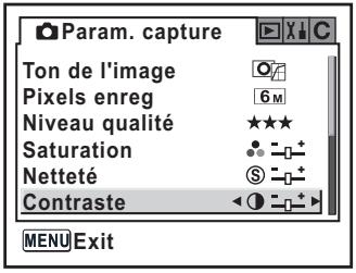 PENTAX K100D SUPER - Réglage de la saturation/de la netteté/du contraste - 4