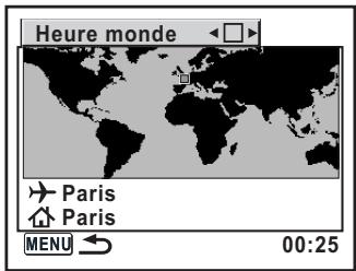 PENTAX K100D SUPER - Réglage de l'heure monde - 1