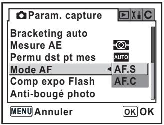 PENTAX K100D SUPER - Réglage du mode AF - 1
