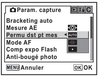 PENTAX K100D SUPER - Sélection de la zone de mise au point (point AF) - 1