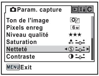 PENTAX K100D SUPER - Réglage de la saturation/de la netteté/du contraste - 3