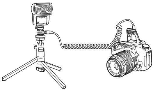 PENTAX K100D SUPER - Utilisation du flash incorporé avec le flash externe - 1