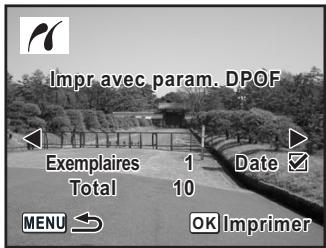 PENTAX K100D SUPER - Impression d'images à l'aide des réglages DPOF - 1