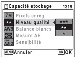PENTAX OPTIO W30 - Sélection du niveau de qualité - 1