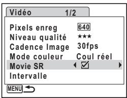PENTAX OPTIO W30 - Réglage de la fonction Movie SR (anti-bougé vidéo) - 1