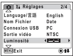 PENTAX OPTIO W30 - Réglage de la luminosité de l'écran LCD - 2