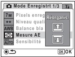 PENTAX OPTIO W30 - Modification de l'ordre des menus - 1