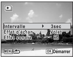 PENTAX OPTIO W30 - Utilisez le bouton de navigation (▲▼) pour sélectionner [Effet d'écran]. - 1