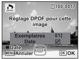 PENTAX OPTIO W60 - Utilisez le bouton vert pour spécifier si la date doit ou non apparaître. - 1