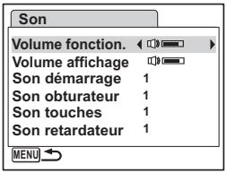 PENTAX OPTIO W60 - Changement des réglages sonores - 1