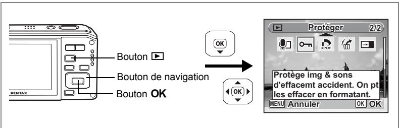 PENTAX OPTIO W60 - Protection des images et des fichiers son contre la suppression (protéger) - 4