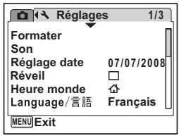 PENTAX OPTIO W60 - Réglage de la luminosité de l'écran - 4