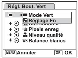 PENTAX OPTIO W60 - Enregistrement de fonctions fréquemment utilisées (Réglage Fn) - 1