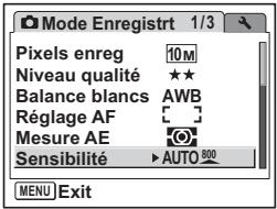 PENTAX OPTIO W60 - Réglage de la sensibilité - 1
