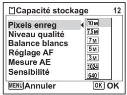 PENTAX OPTIO W60 - Sélection des pixels enregistrés - 1