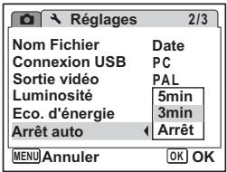 PENTAX OPTIO W60 - Désactivation de Arrêt auto - 1