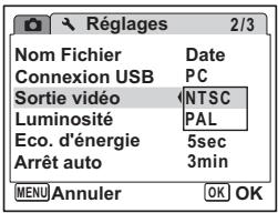 PENTAX OPTIO W60 - Changement du système de sortie vidéo - 1